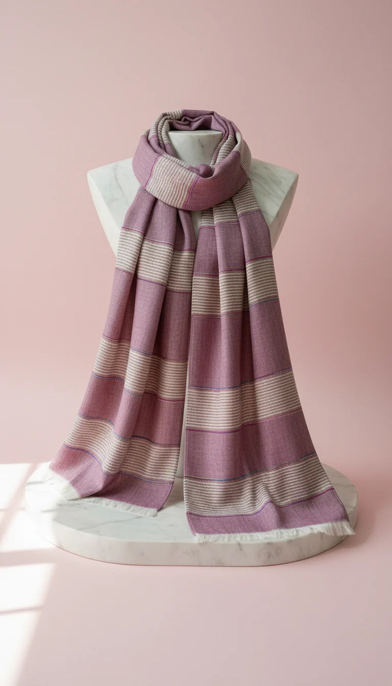 Lightweight Eco-Friendly Striped Glitter Scarf, Soft Breathable Shawl Wrap Sustainable Wood Pulp Biodegradable Scarf Pack of 12