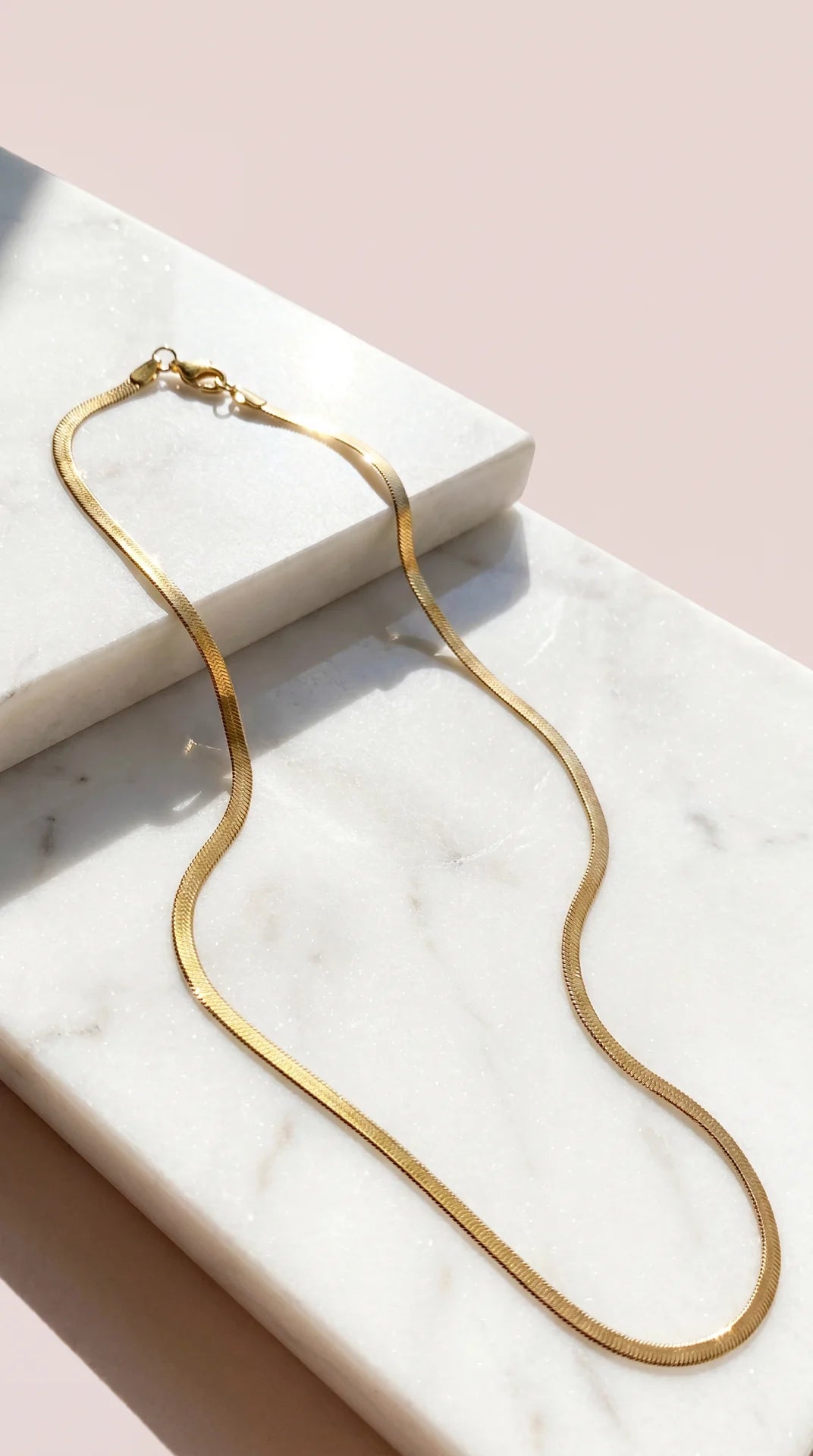 Gold Snake Chain Link Necklace