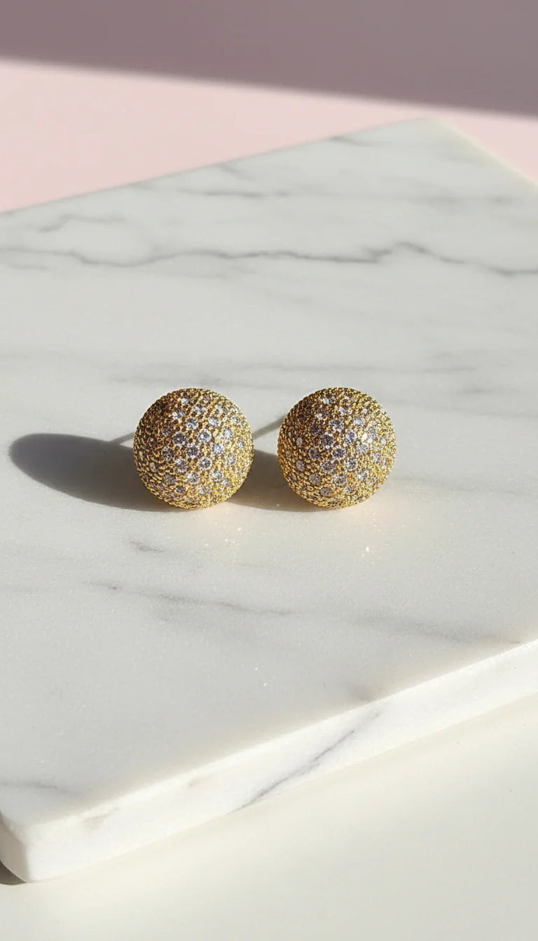 Cluster Ball Crystal Stud Earrings