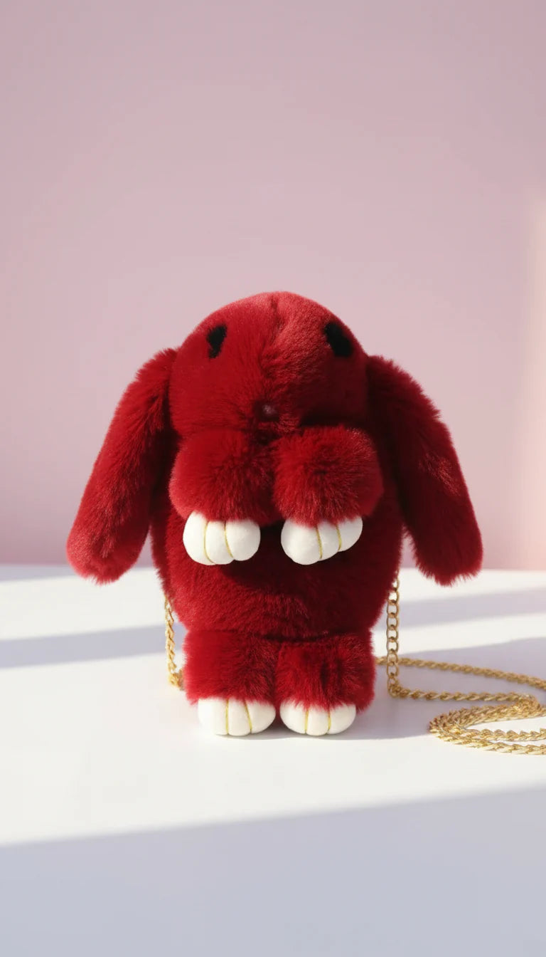 Faux Fur Bunny Rabbit Backpack – Soft Plush Handbag