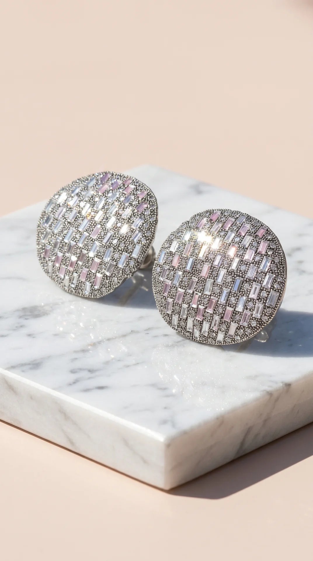 Elixir Collection Statement Curved Crystal Stud Earrings