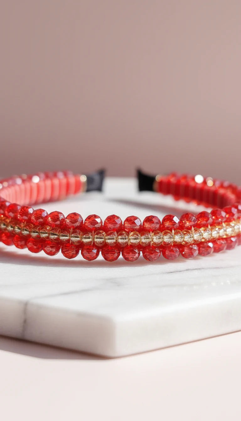 Women’s Crystal Beaded Statement Headband & Hair Band
