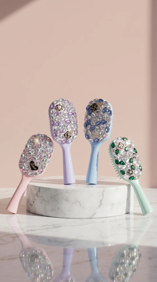 Crystal Paddle Oval Large Hair Brush