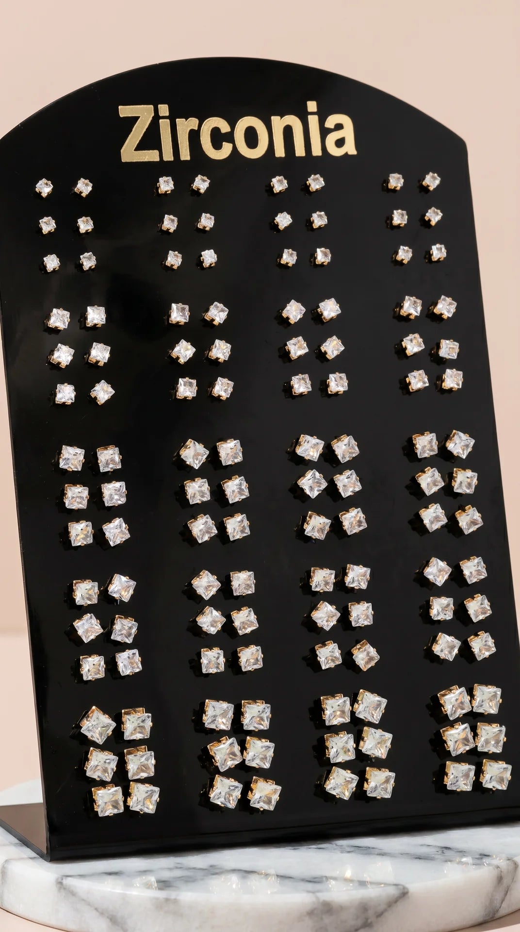 60 Pairs Cubic Zirconia Crystal Stud Earrings