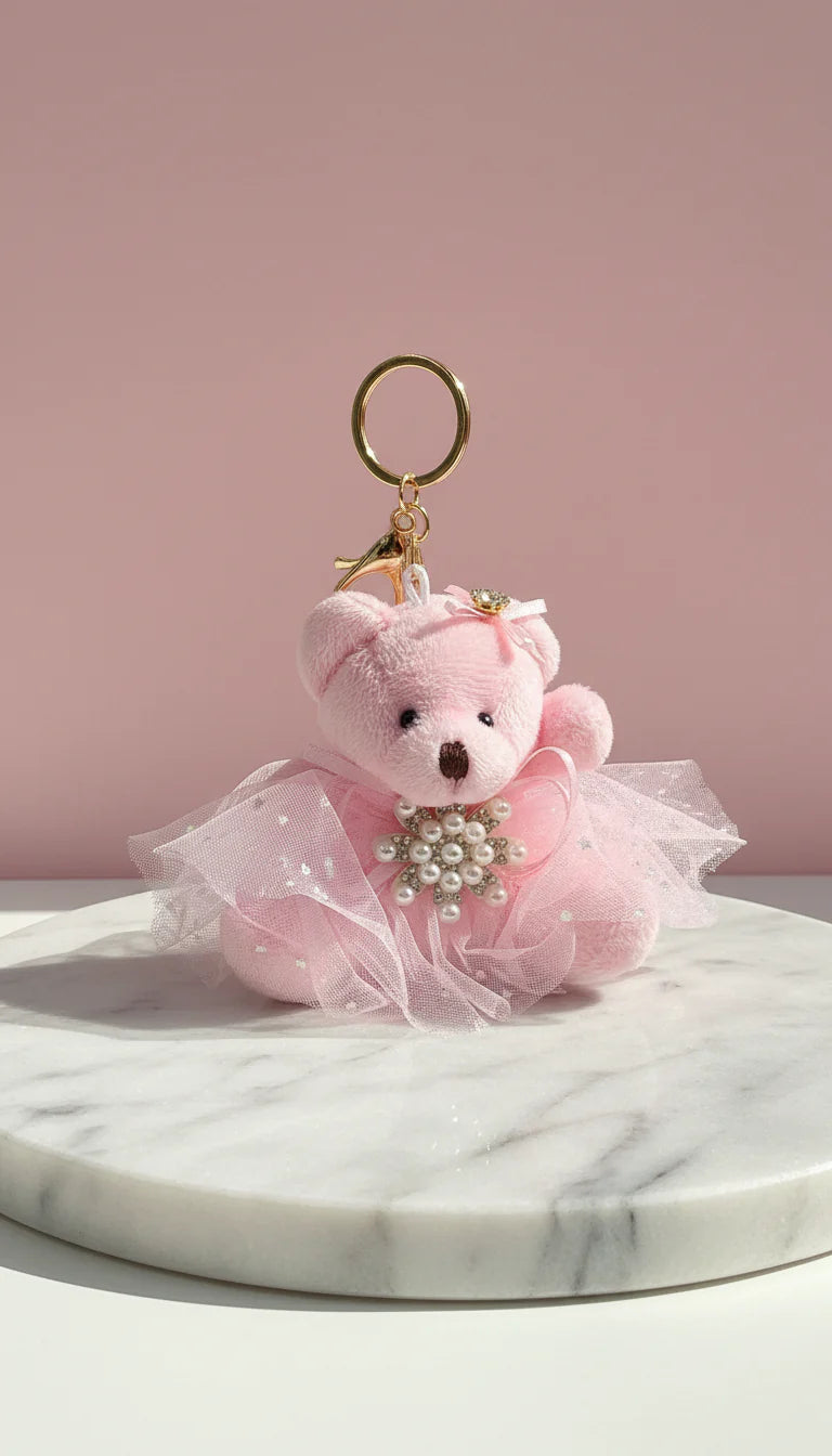 Teddy With Tutu Bag Charm Key Ring