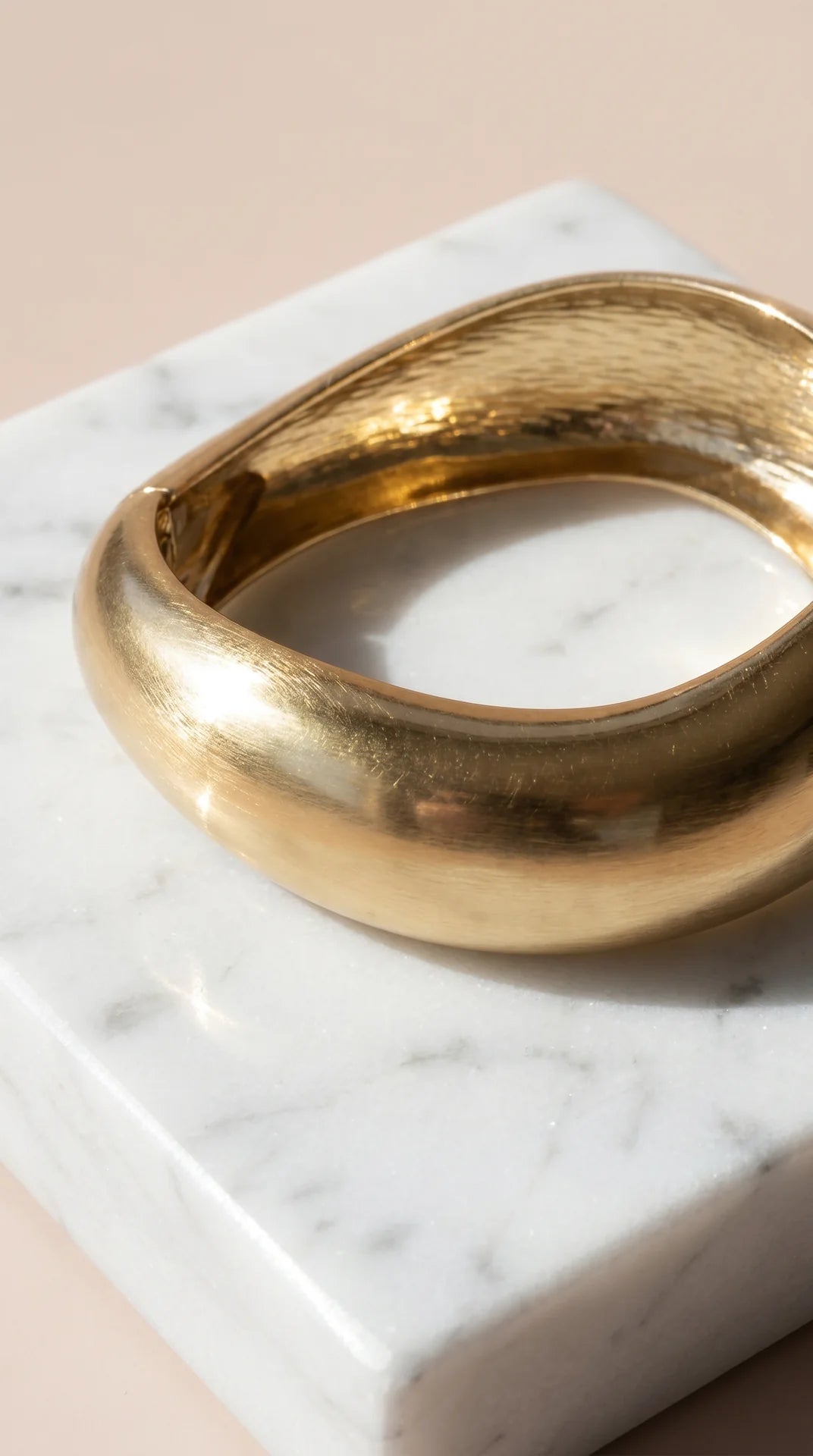 Chunky Curved Hinged Bracelet Bangle