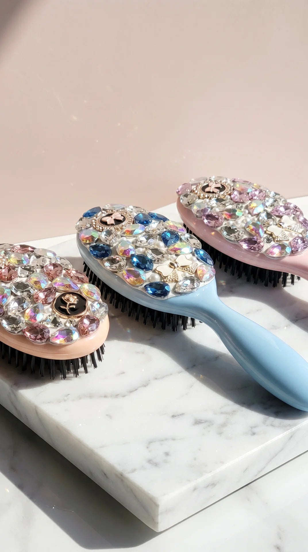 Crystal Paddle Oval Hair Brush