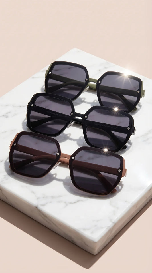 Pack Of 12 Oversized Square Frame UV400 Sunglasses