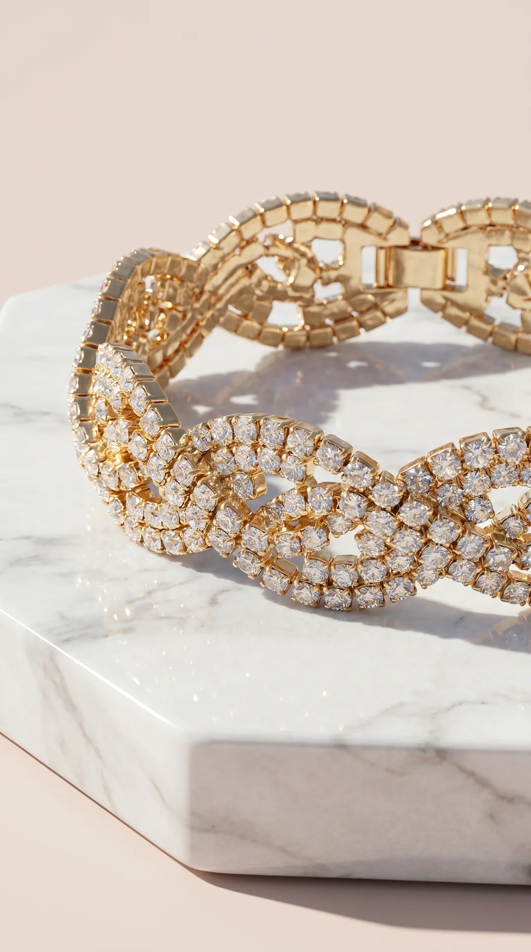 Braided Crystal Tennis Bracelet