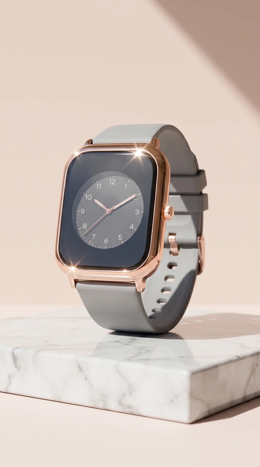Square Gold Face Silicone Popper Closure Watch