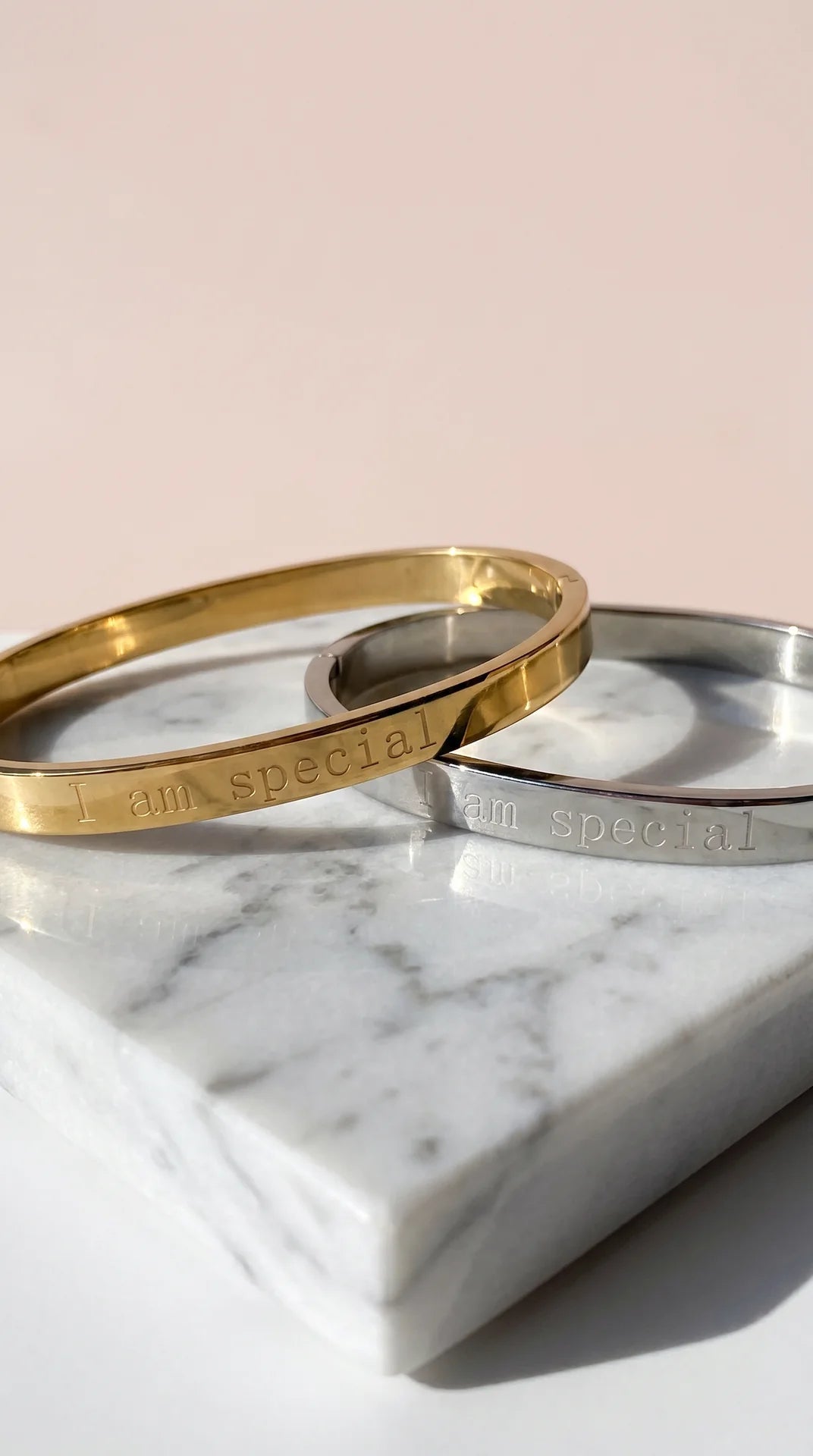 I Am Special Gold Plated Bracelet Bangle