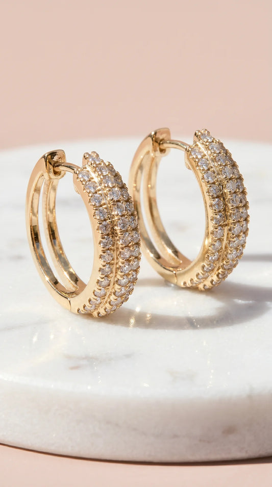 Huggie Hoop Crystal Earrings