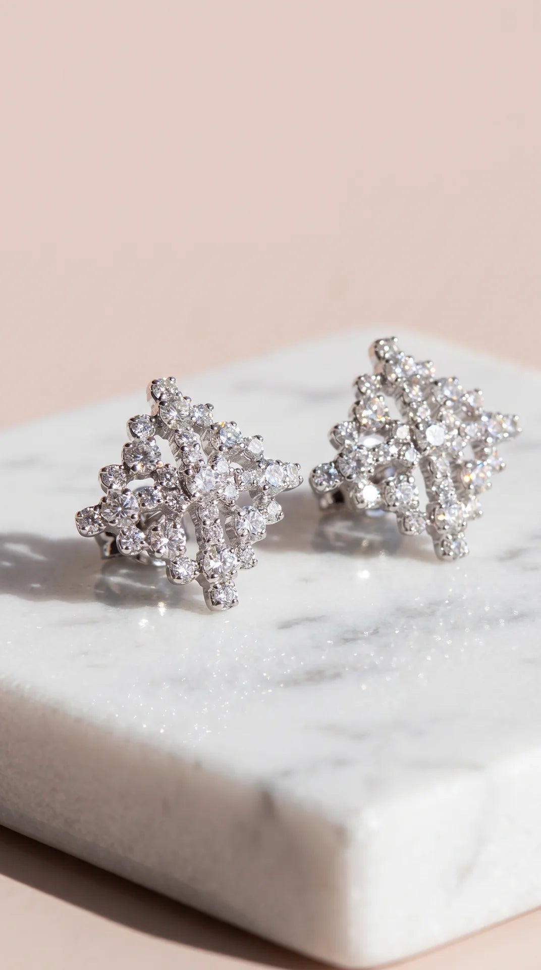 Square Crystal Stud Earrings