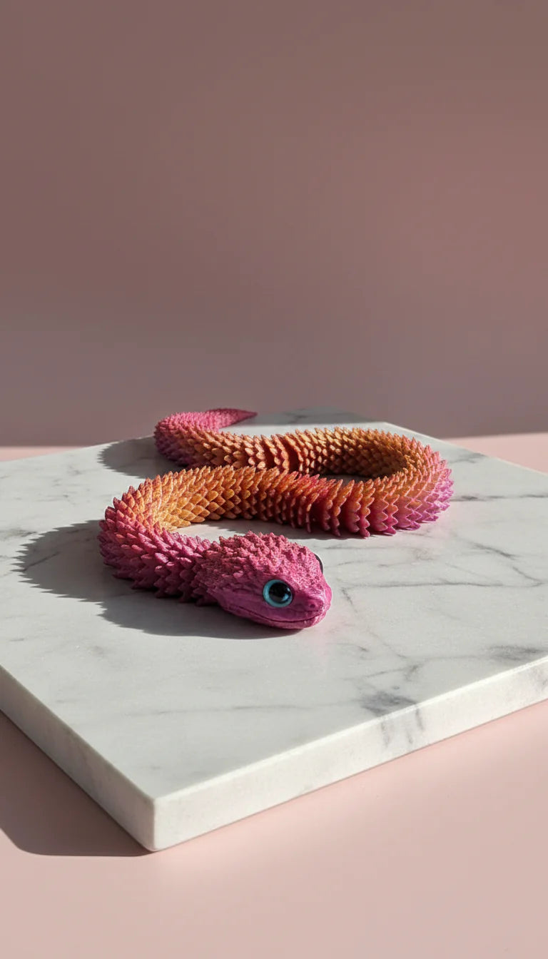 3D Printed Articulated Fantasy Lizard Figurine: Bioplastic