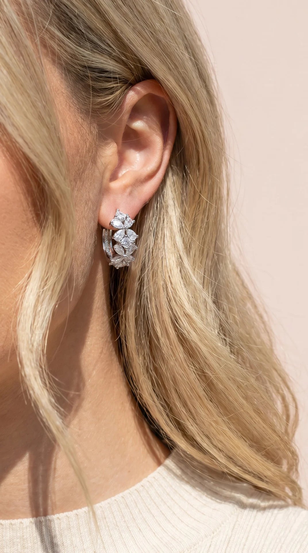Crystal Huggie Hoop Earrings