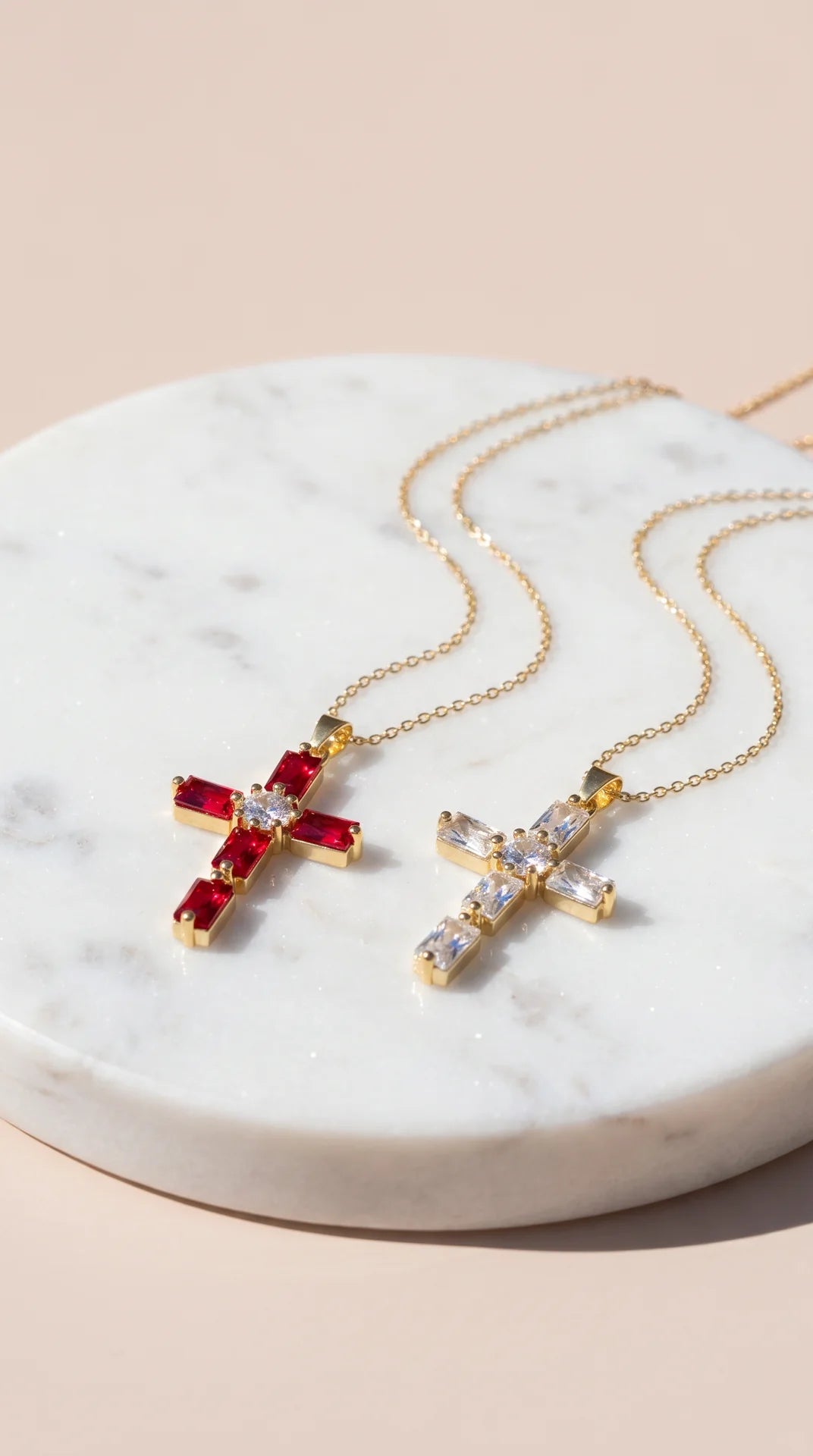 Crystal Cross Symbolic Pendant Necklace