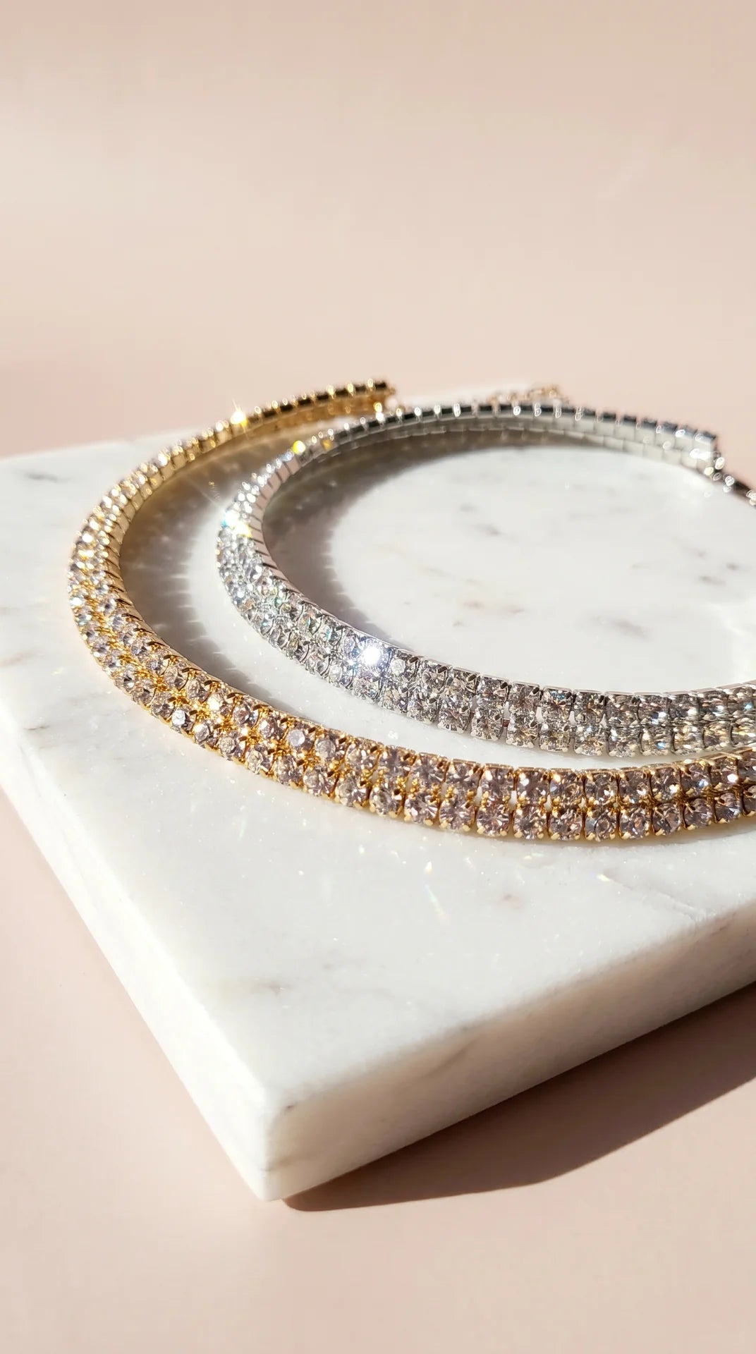 Tennis Crystal Choker Necklace & Earrings Set