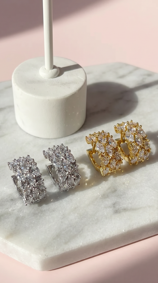 Crystal Huggie Hoop Earrings