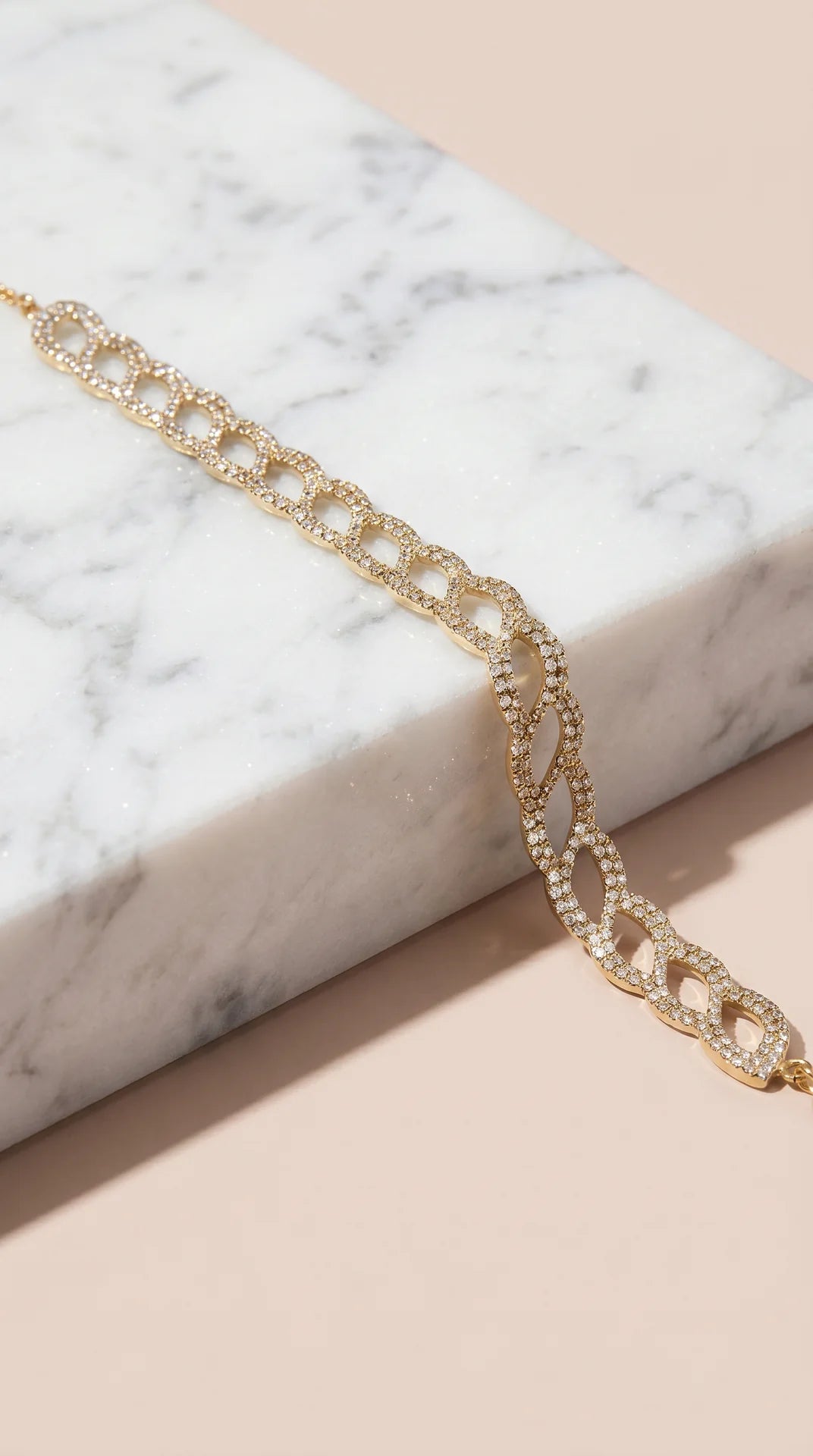 Oval Link Crystal Tennis Bracelet