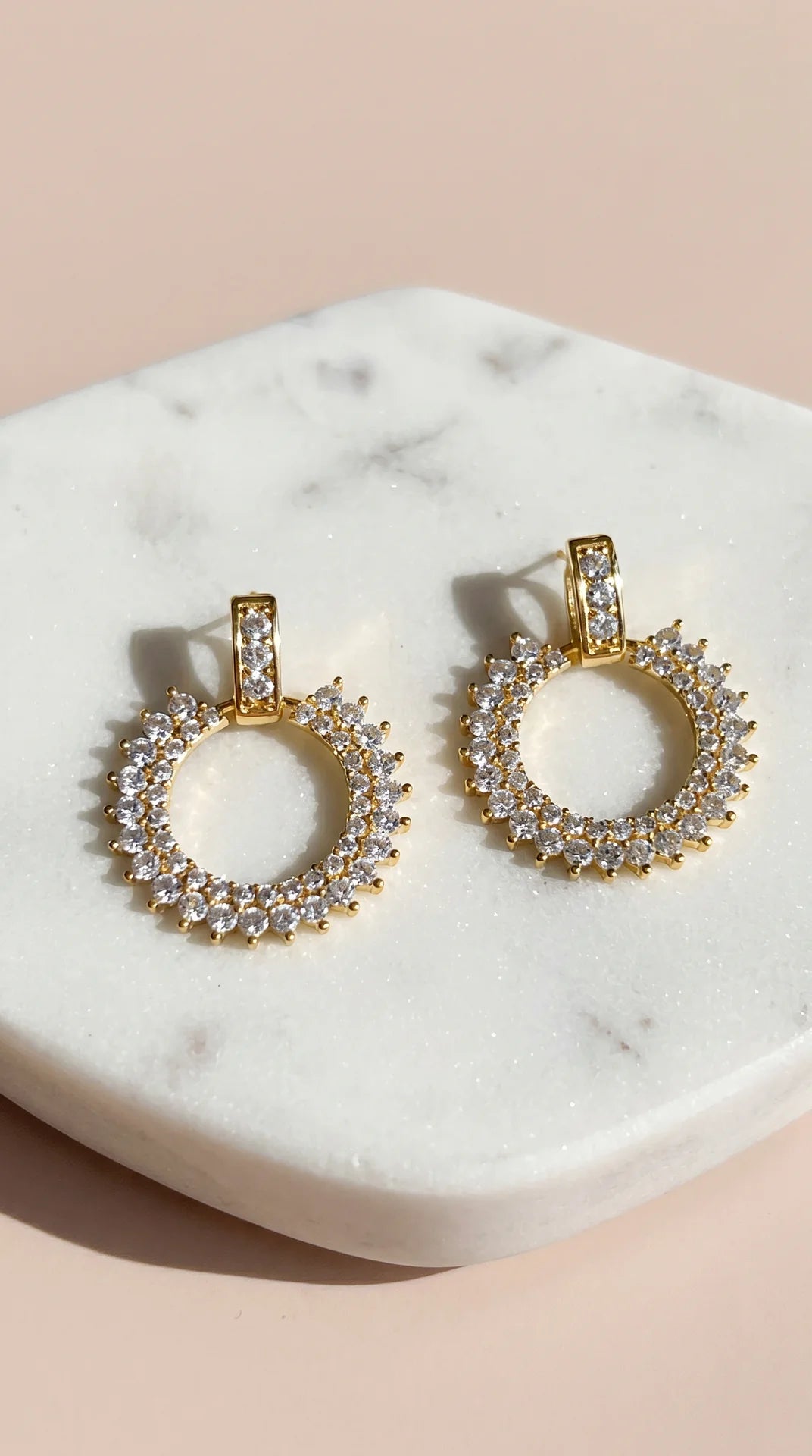 Circular Crystal Drop & Dangle Earrings