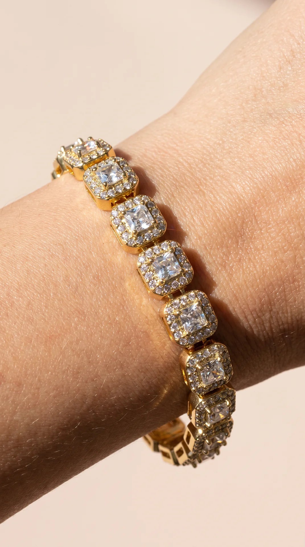Gold Plated Crystal Tennis Bracelet