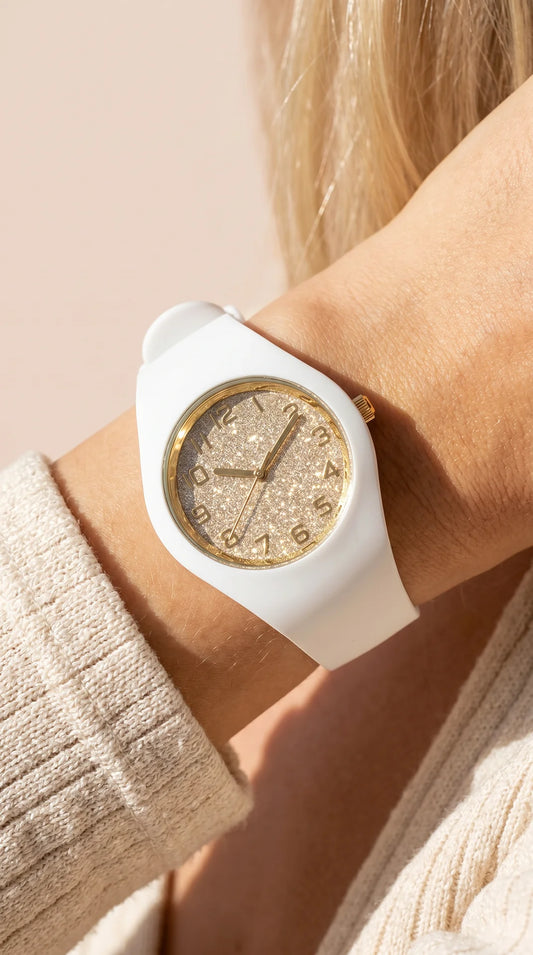 Gradient Glitter Face Silicone Watch