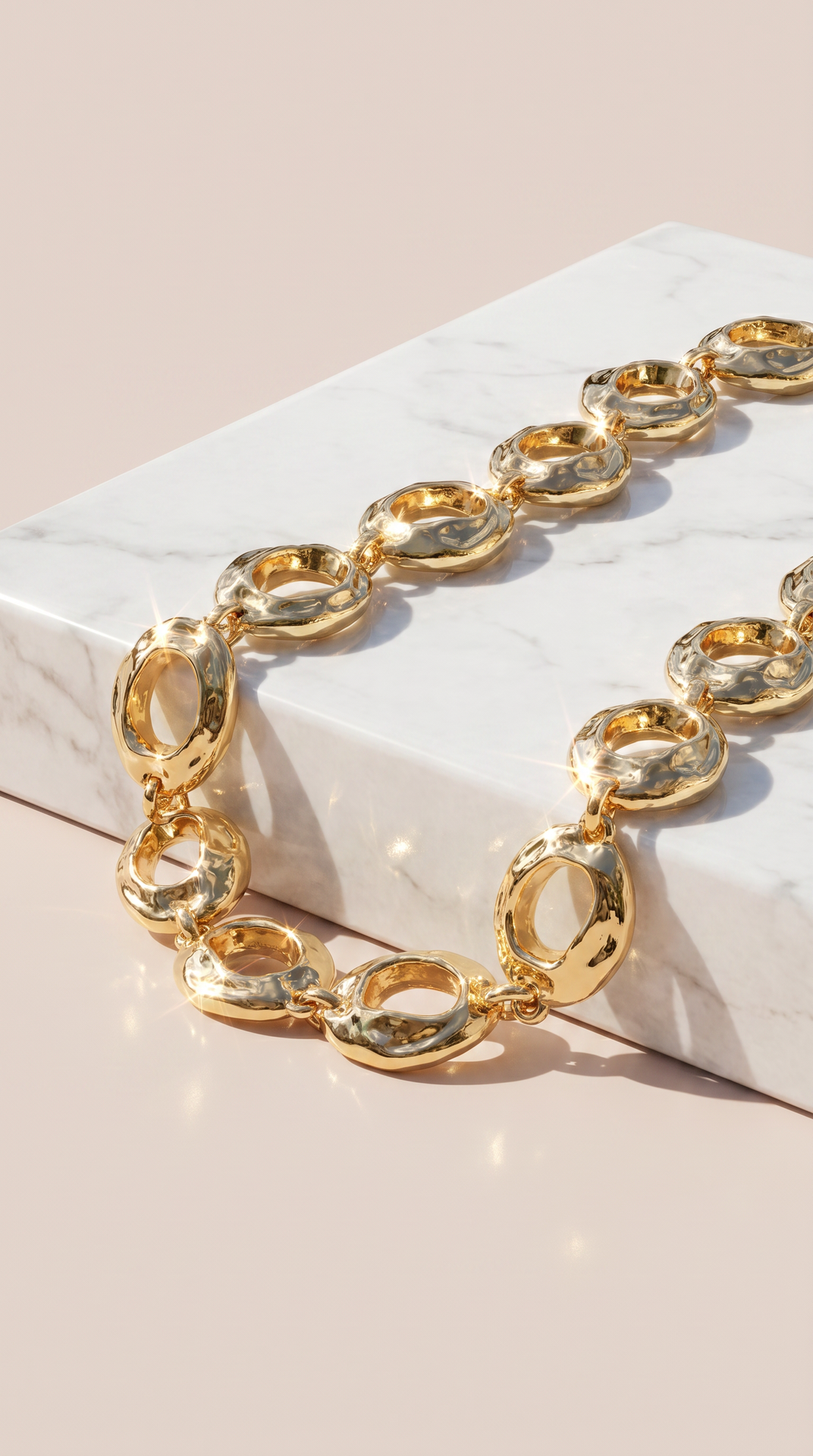Metallic Oval Link Chain Necklace