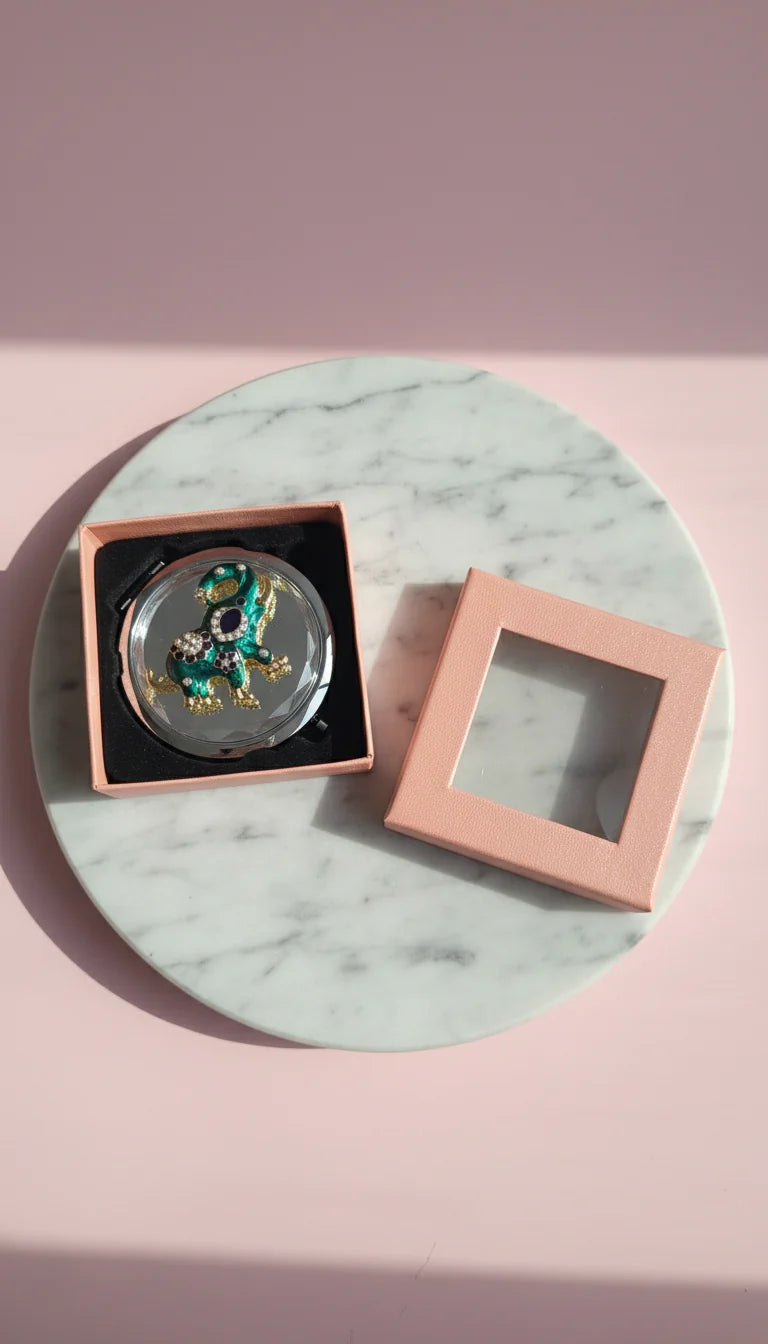 Colourful Elephant Compact Mirror With Gift Box