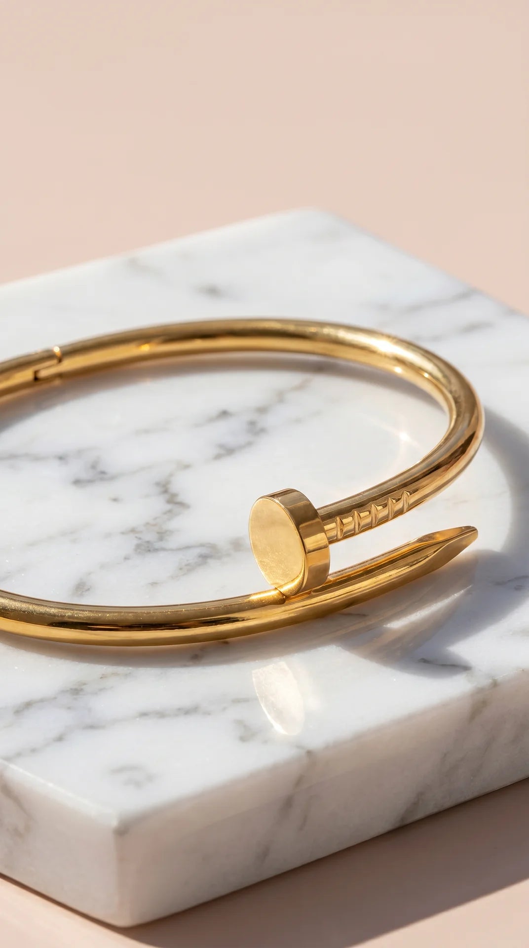 Gold Plated Nail Stacking Bracelet Bangle