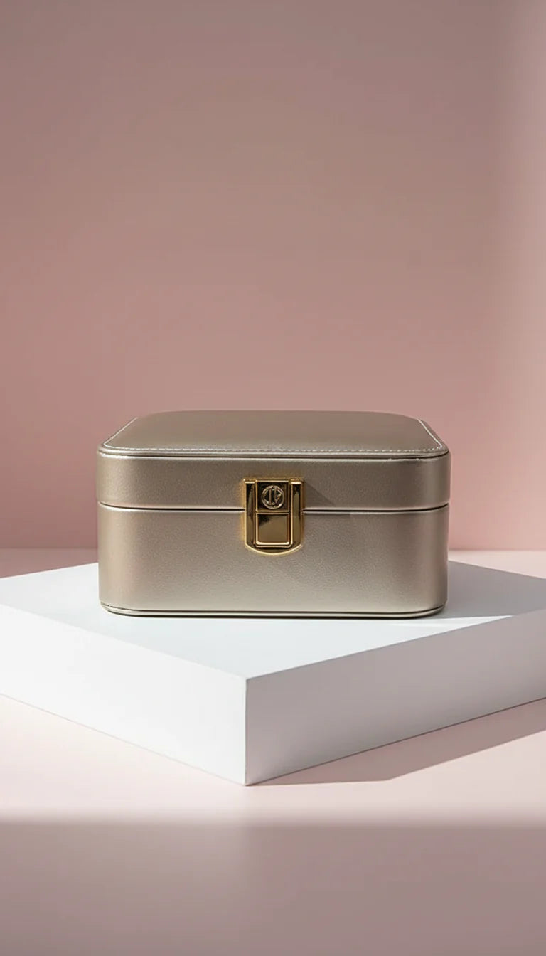 Travel Jewellery Box – Compact Trinket Organizer With Mirror