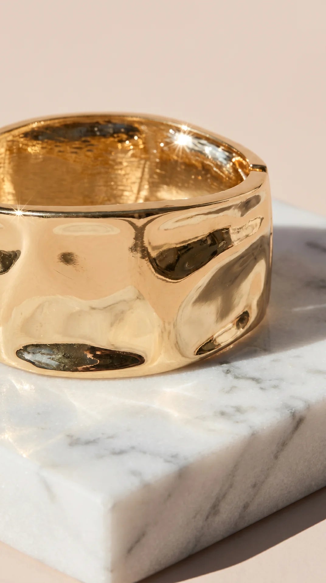 Chunky Hammered Statement Bracelet Bangle
