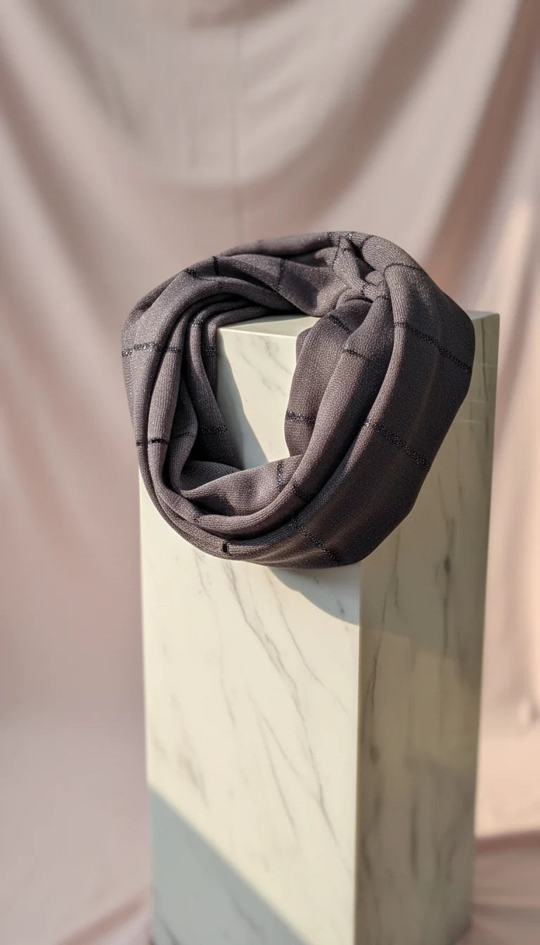 Lightweight Eco-Friendly Striped Glitter Scarf, Soft Breathable Shawl Sustainable Plant Pulp Scarf Pack of 12