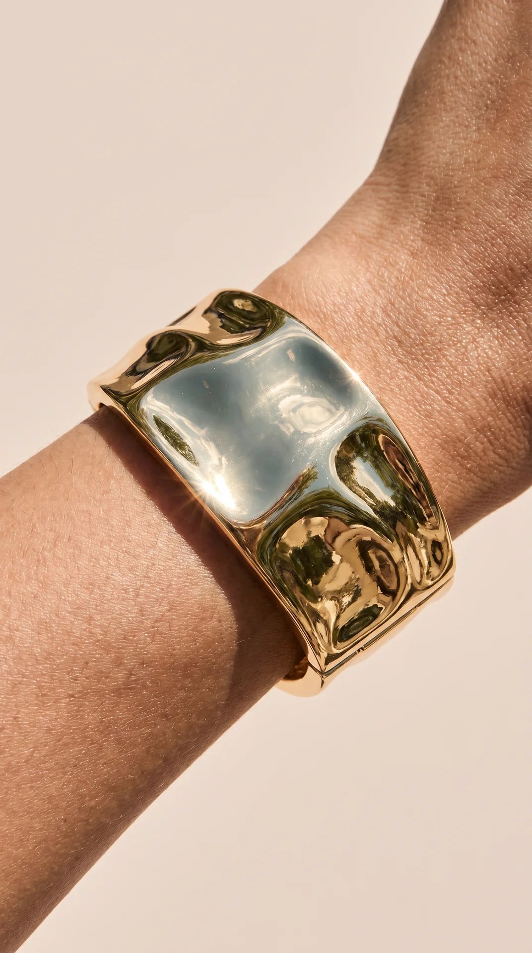 Chunky Hammered Statement Bracelet Bangle
