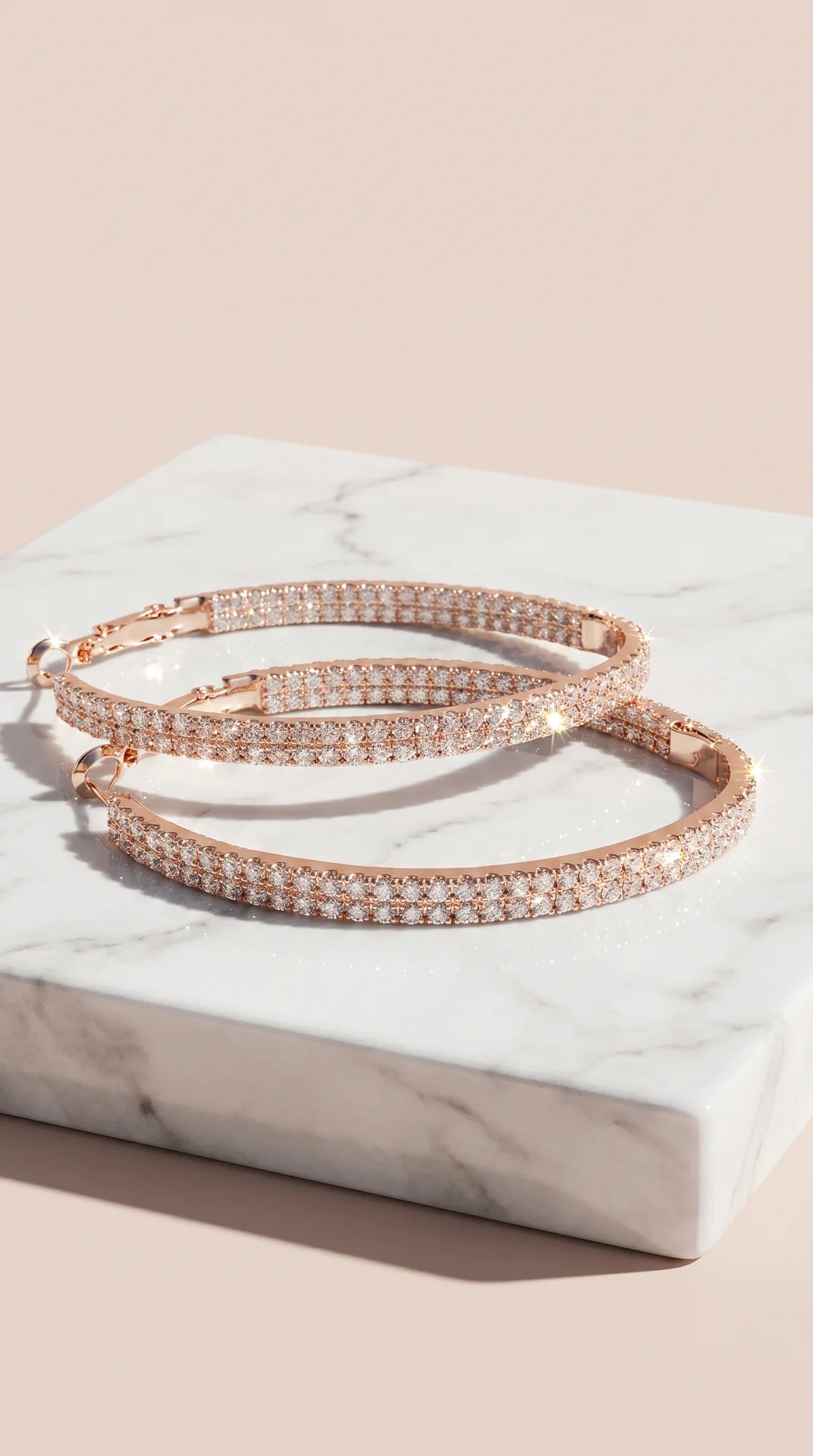 Oval Crystal Hoop Earrings