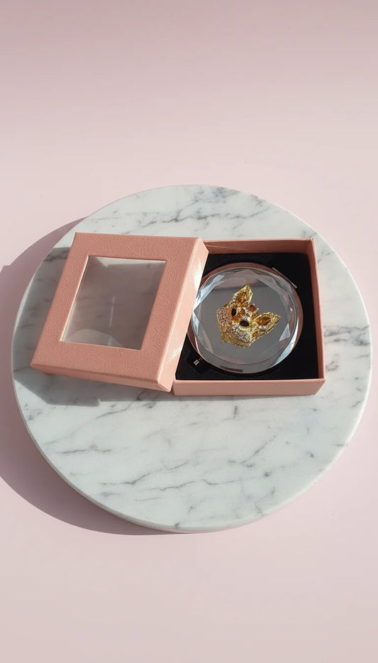 Fox Compact Mirror With Gift Box