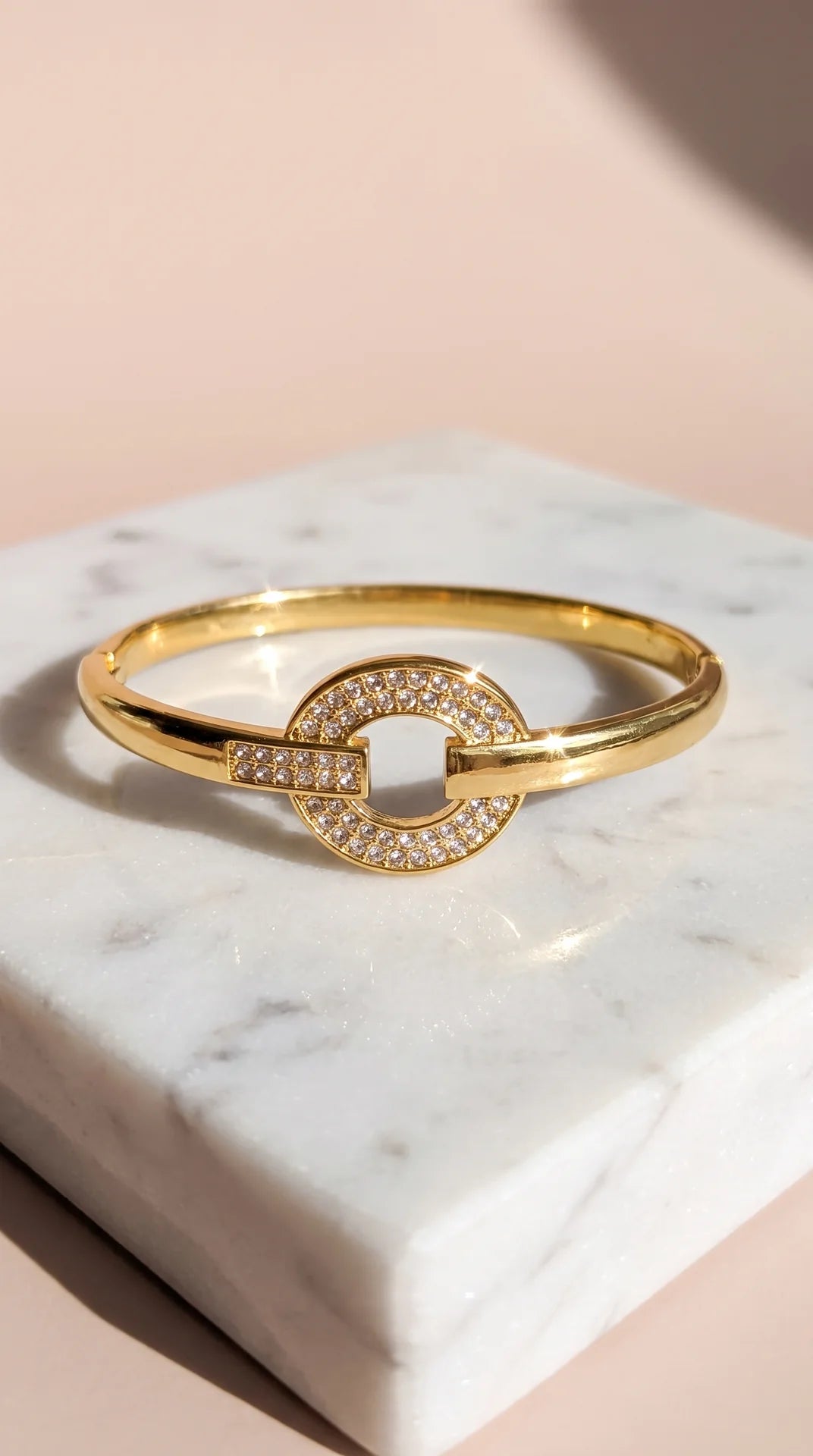 Pavé Love Circle Gold Plated Bangle