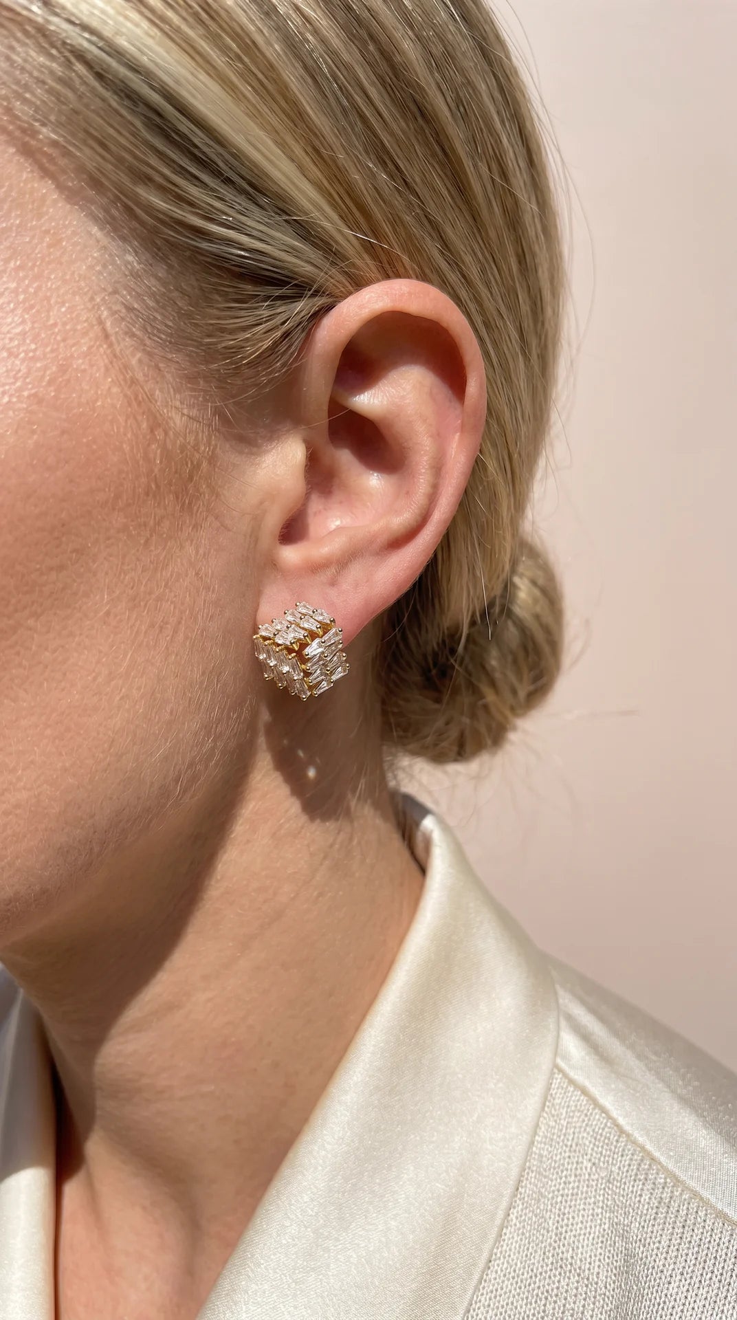Cube Crystal Stud Earrings
