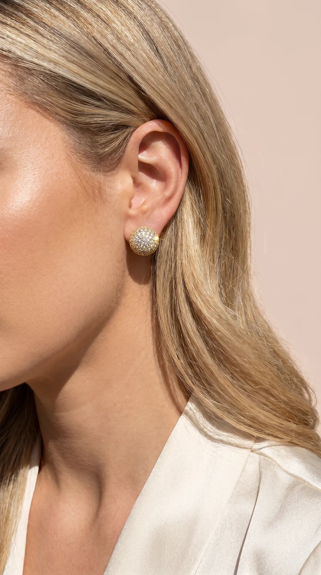 Round Ball Crystal Stud Earrings