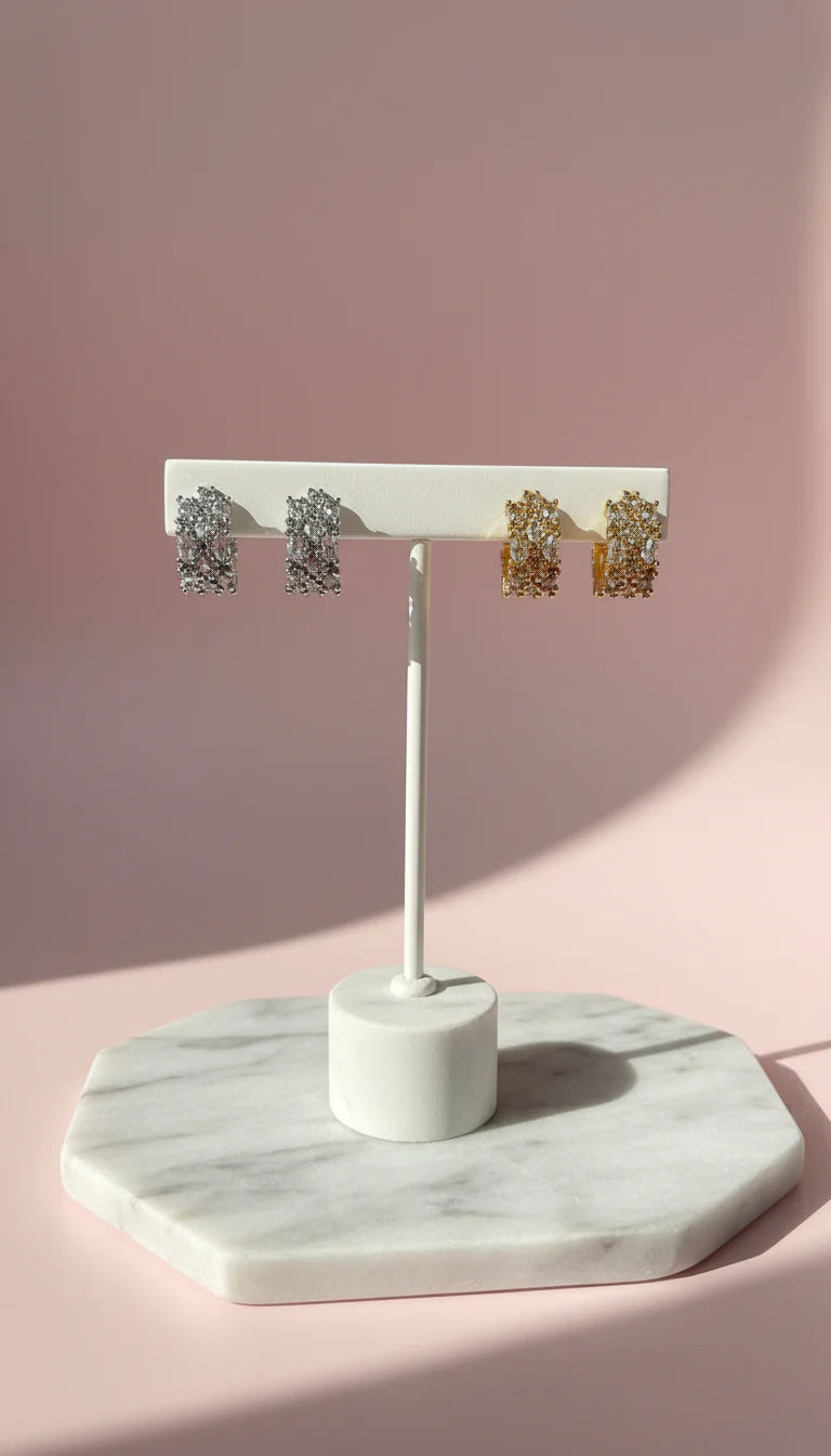 Crystal Huggie Hoop Earrings