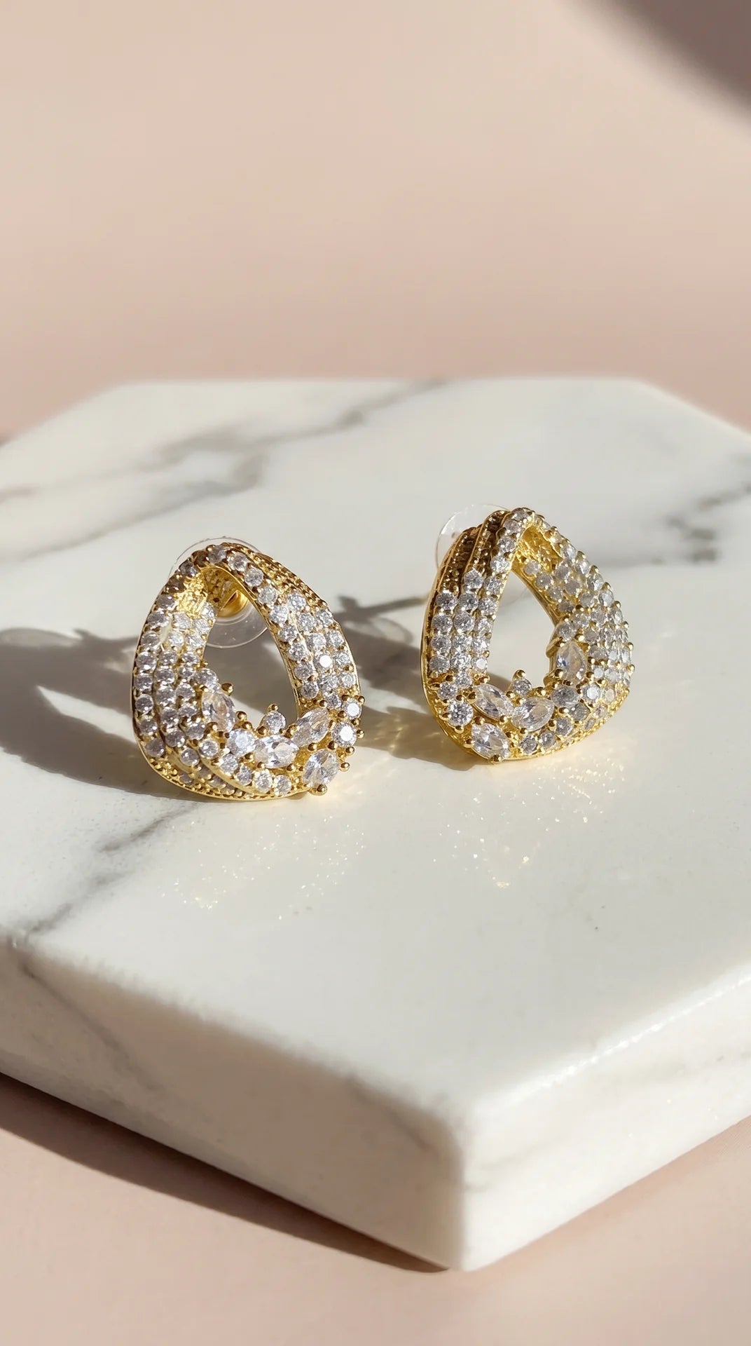 Pear Shape Crystal Stud Earrings