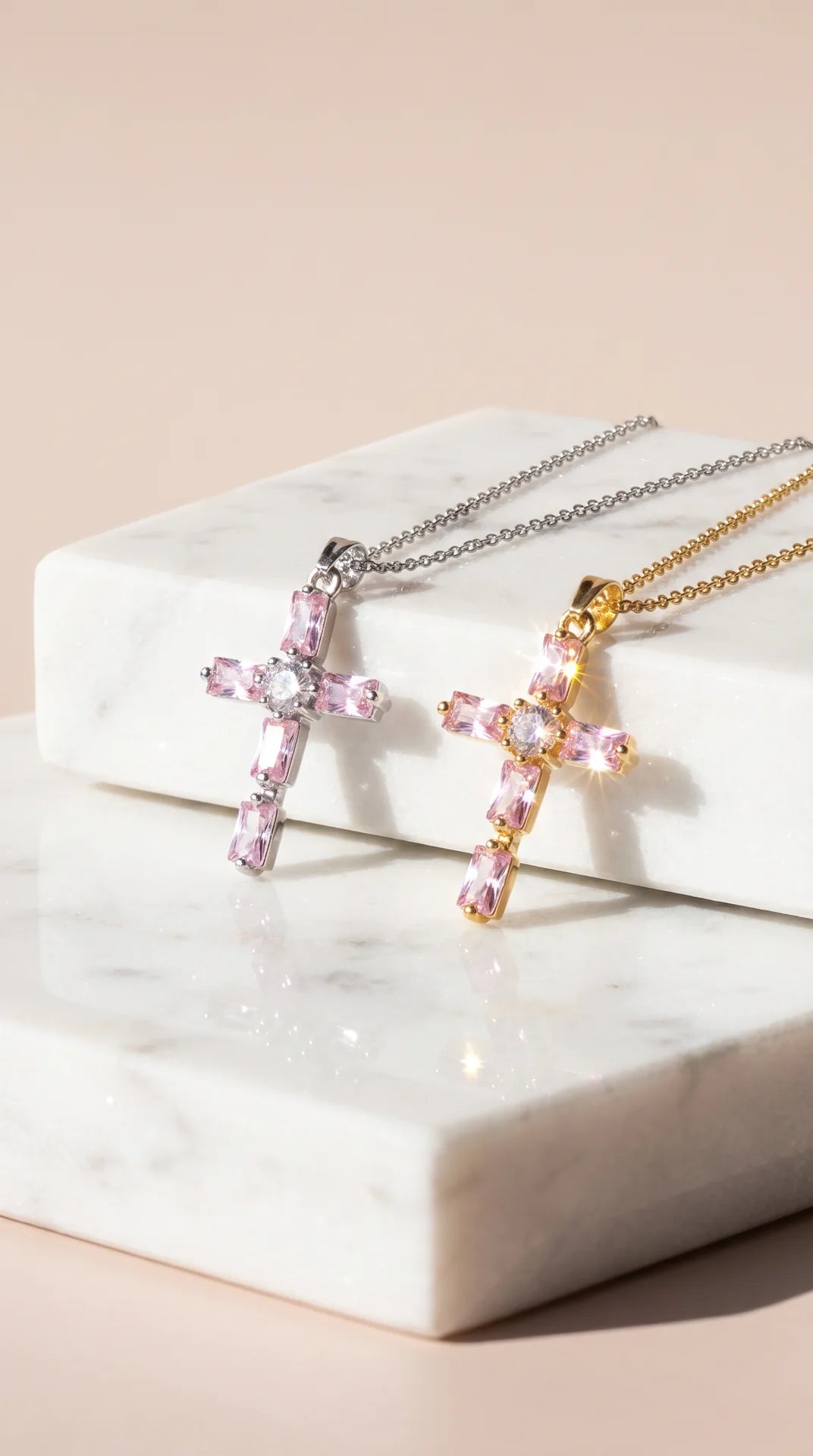 Crystal Cross Symbolic Pendant Necklace