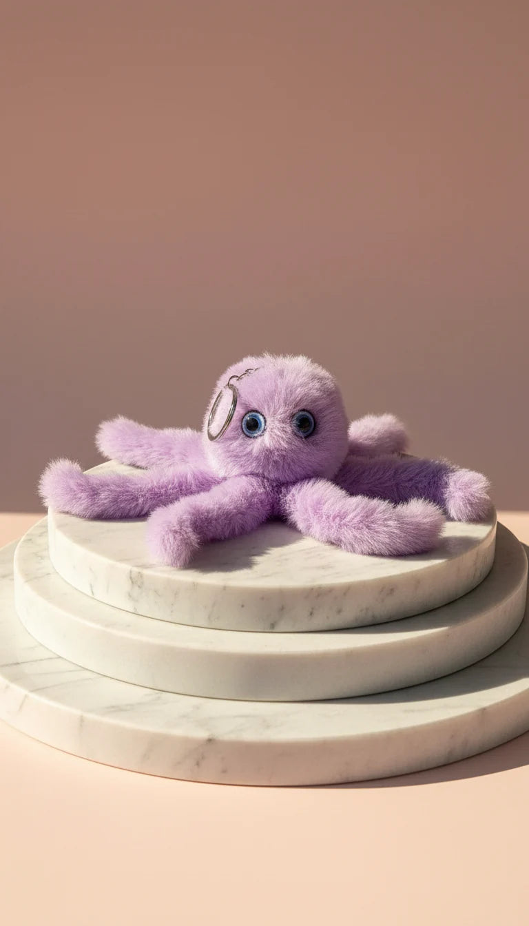 Fluffy Octopus Key Ring & Bag Charm Pack of 12