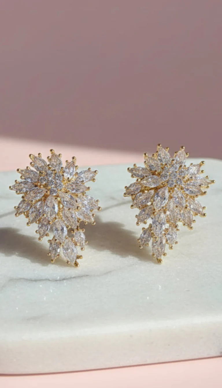 Clustered Crystal Drop & Dangle Earrings