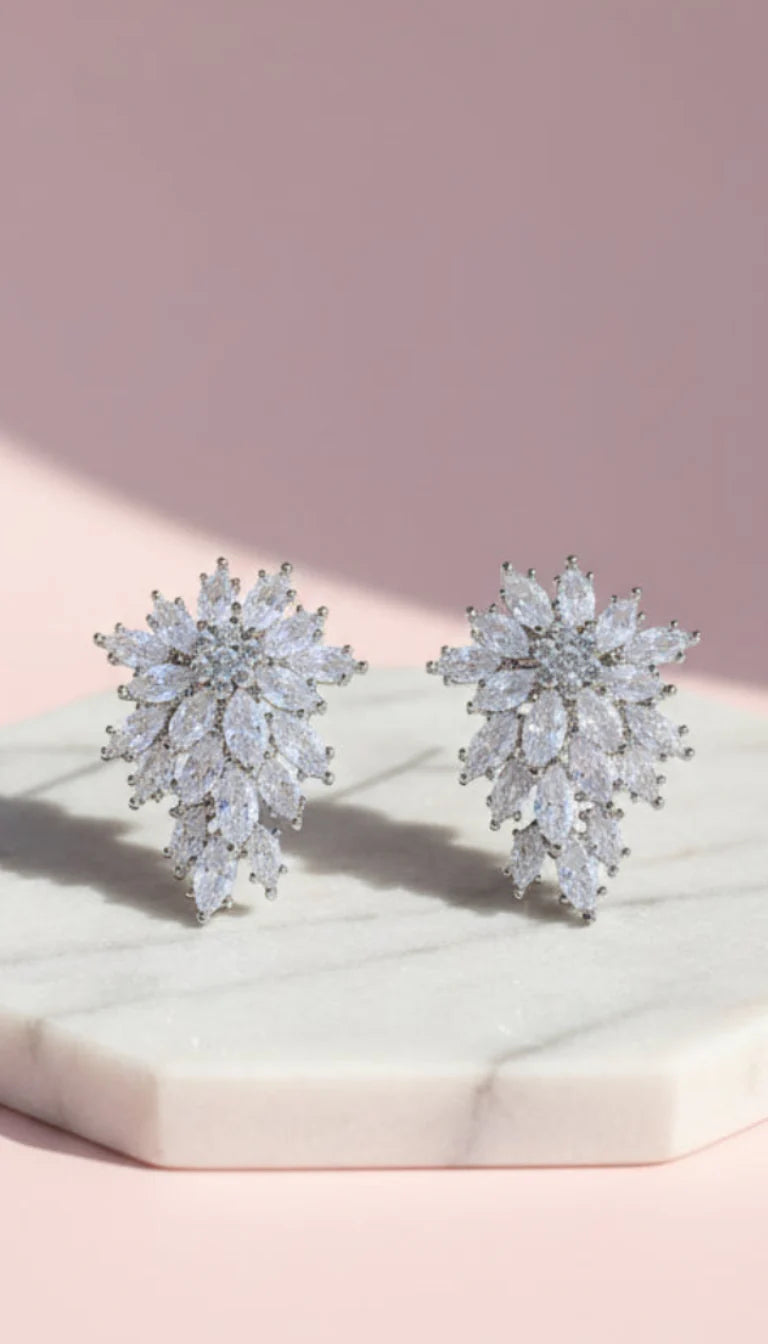 Clustered Crystal Drop & Dangle Earrings