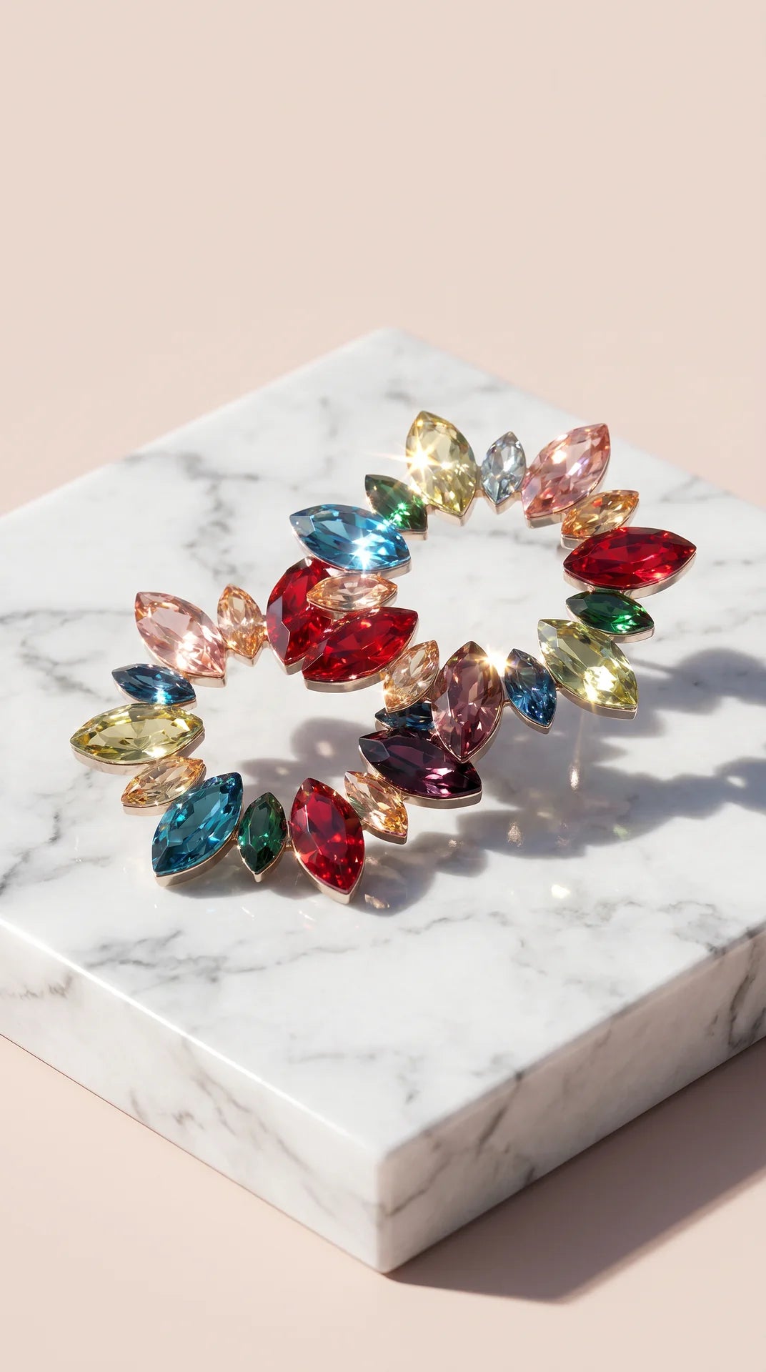 Statement Sun Burst Crystal Stud Earrings