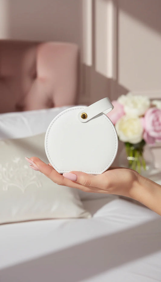 Mini Circular Travel Jewellery Case Compact Jewellery Storage Box