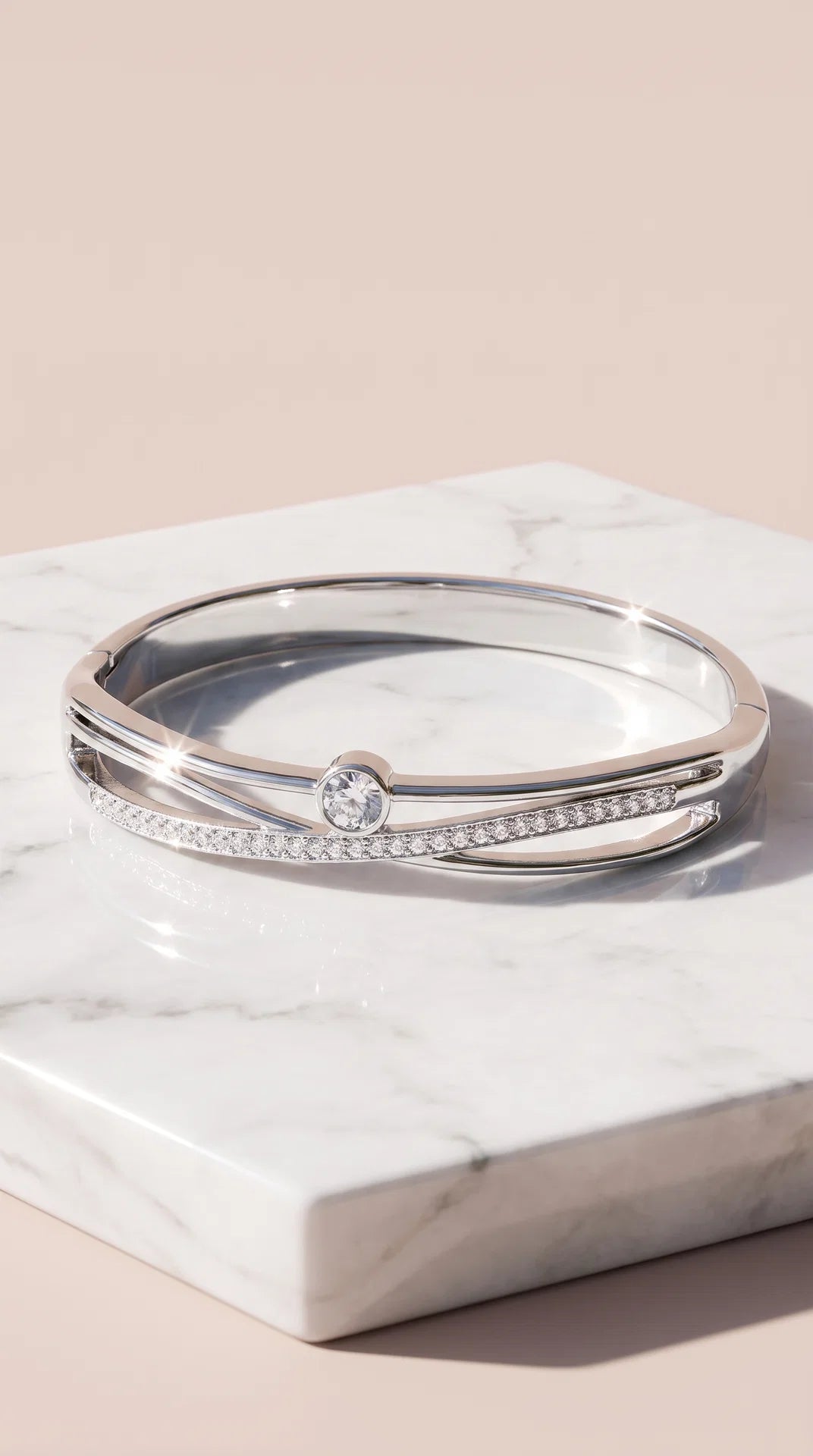 Crystal Gold Plated Stacking Bangle