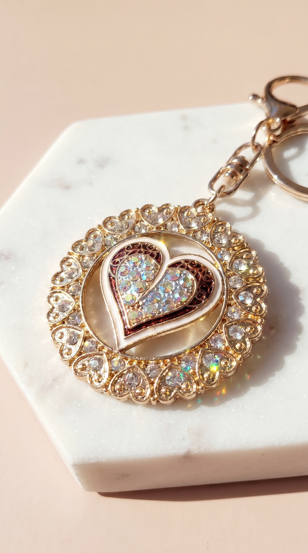 Heart Crystal Keyring & Bag Charm