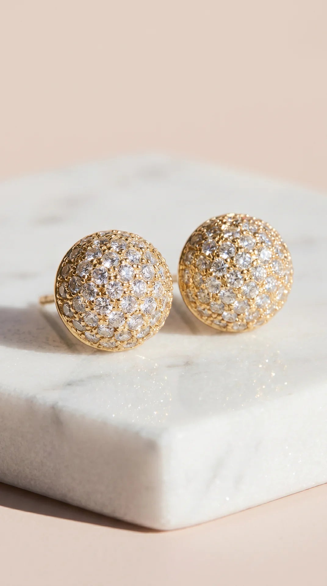 Round Ball Crystal Stud Earrings