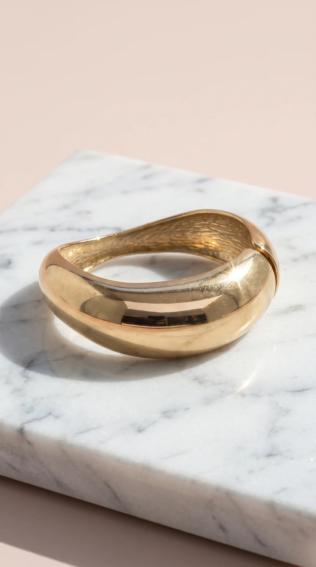 Chunky Curved Hinged Bracelet Bangle